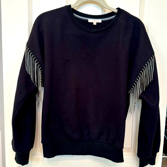 Skies Are Blue rhinestone fringe sweatshirt size small - Picture 1 of 4